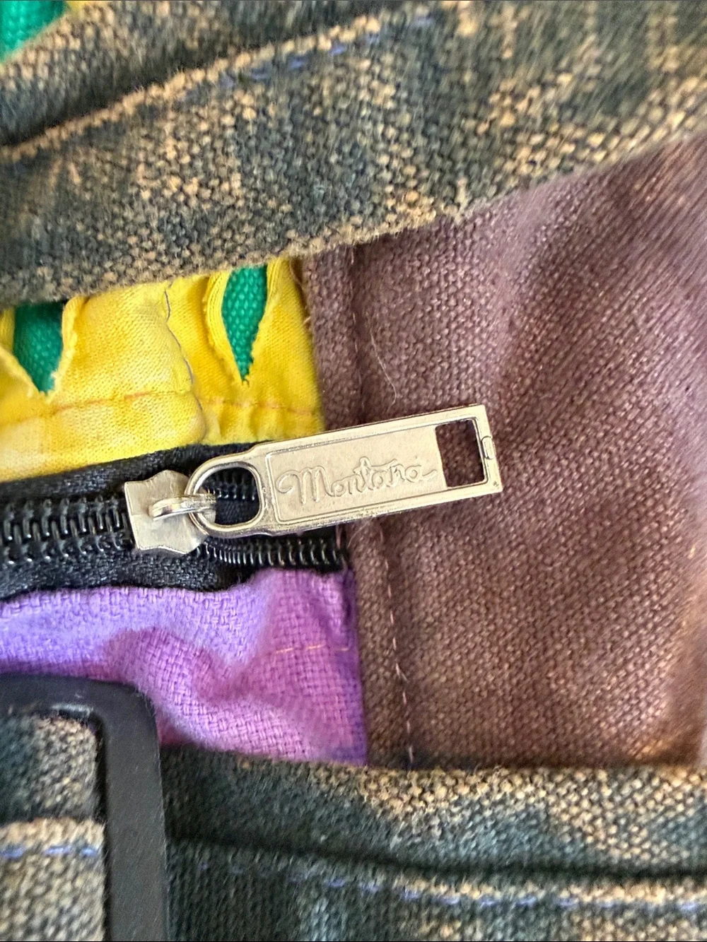 Marlboro Multicolor Patchwork Sling Bag with Red, Pink, Blue, Green Accents